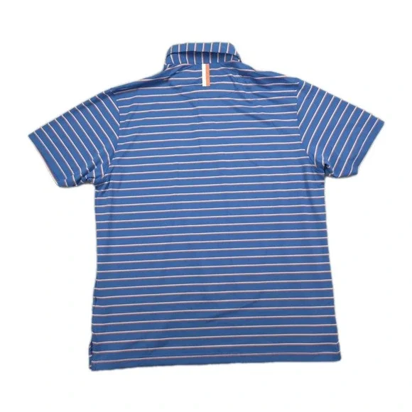 Rhoback Golf Polo Mens Large Striped Blue Short Sleeve - Picture 2 of 6